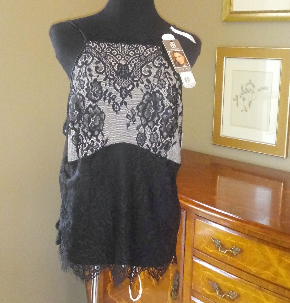 Daisy Fuentes Satin Lace Cami & Short Set